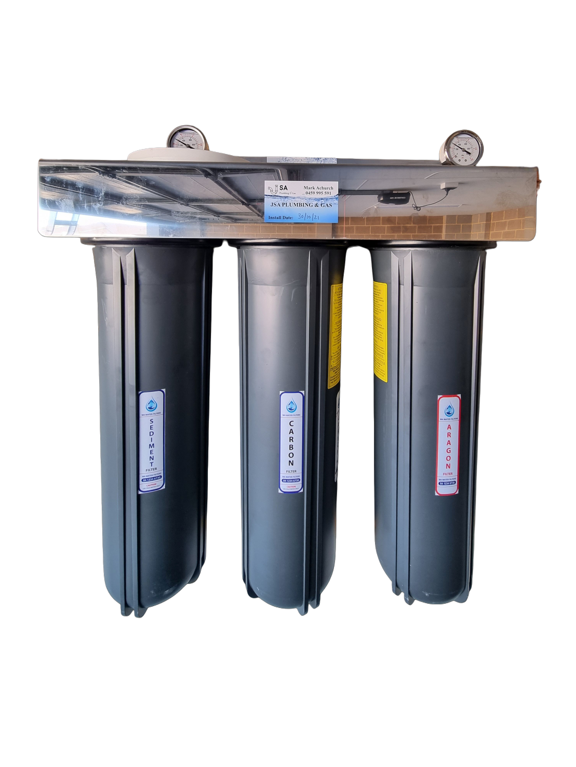 Whole House Water Filtration System – Wall Mounted (3-Stage, 20” Filters)