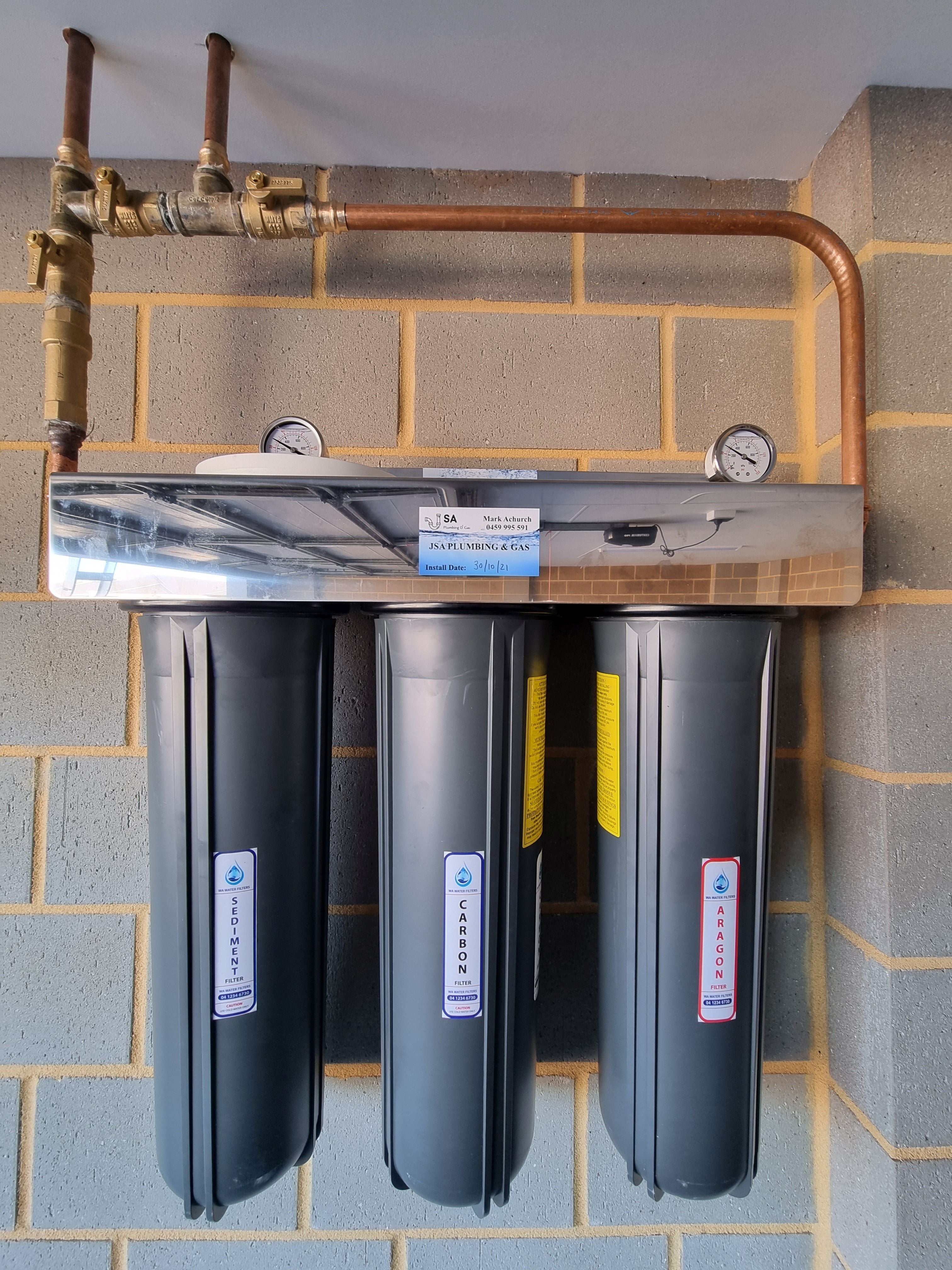 Whole House Water Filtration System – Wall Mounted (3-Stage, 20” Filters)