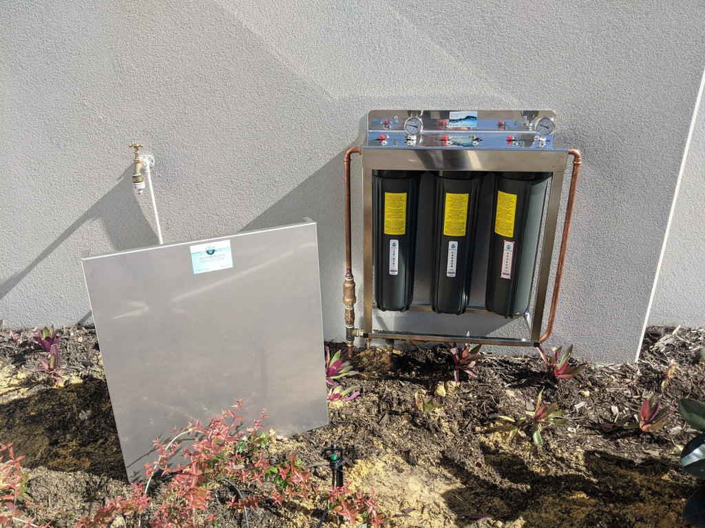 Whole House Water Filtration System – Stainless Steel (3-Stage, 20” Filters)