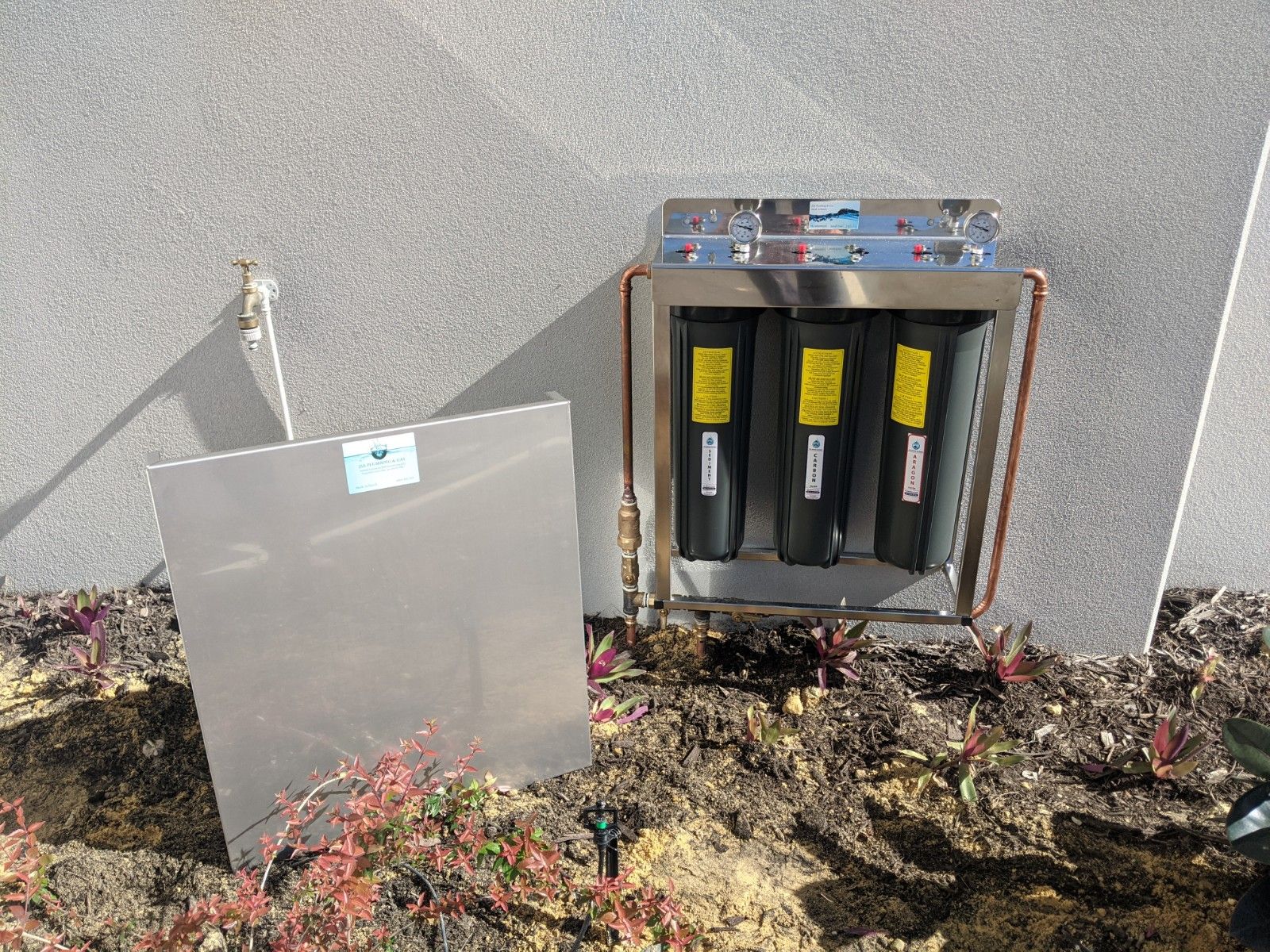 Whole House Water Filtration System – Stainless Steel (3-Stage, 20” Filters)