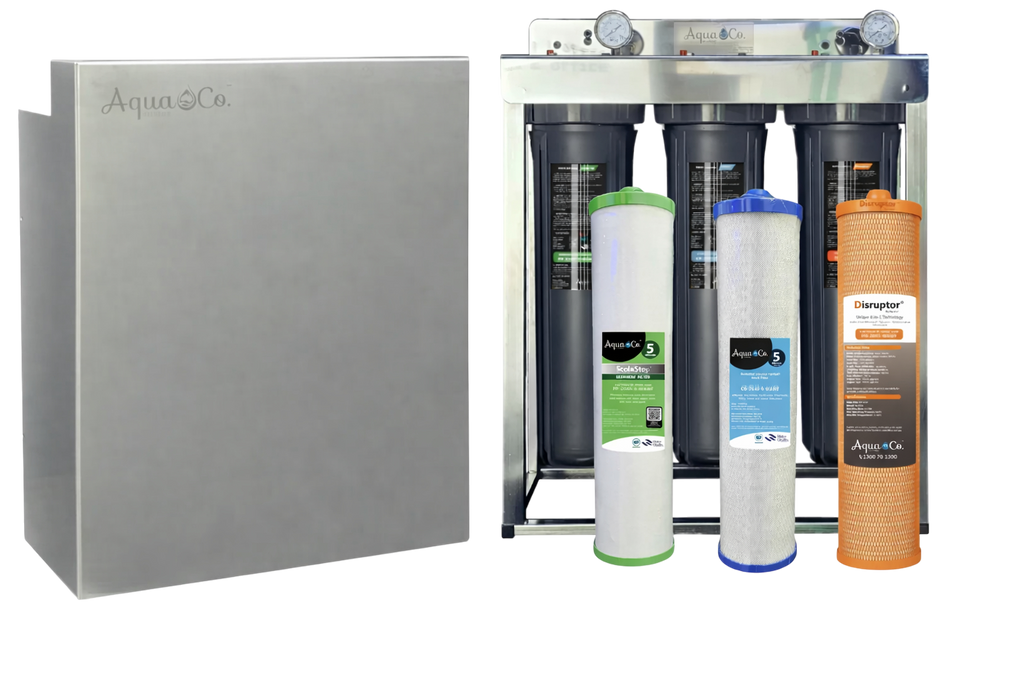 Whole House Water Filtration System – Stainless Steel (3-Stage, 20” Filters)