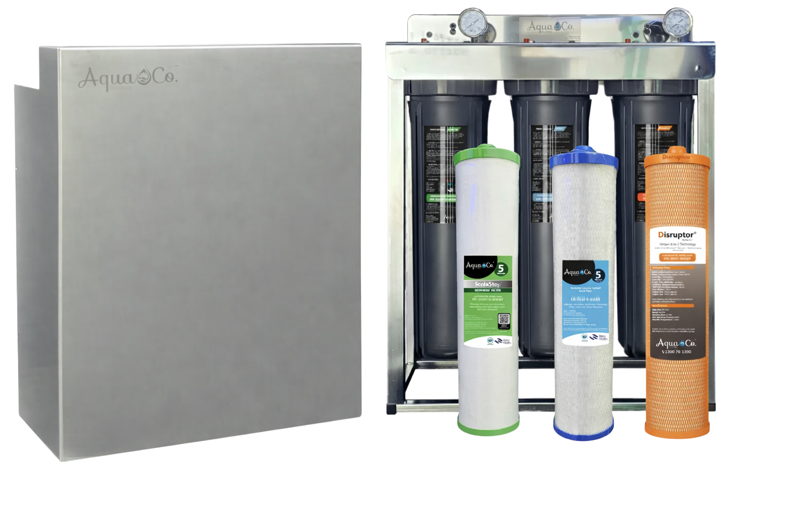 Whole House Water Filtration System – Stainless Steel (3-Stage, 20” Filters)