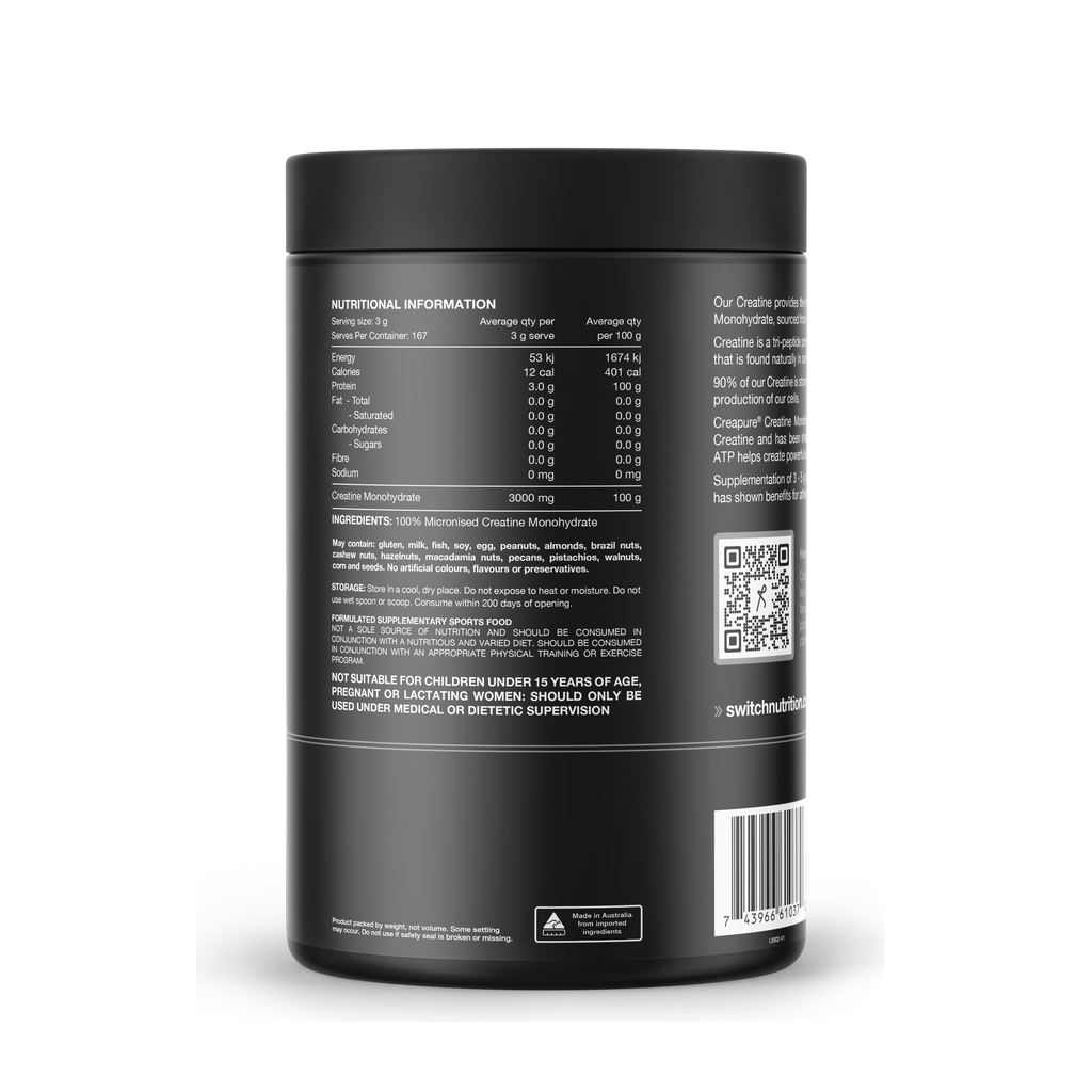 Switch Nutrition – Creapure® Creatine Monohydrate (500g, Unflavoured)