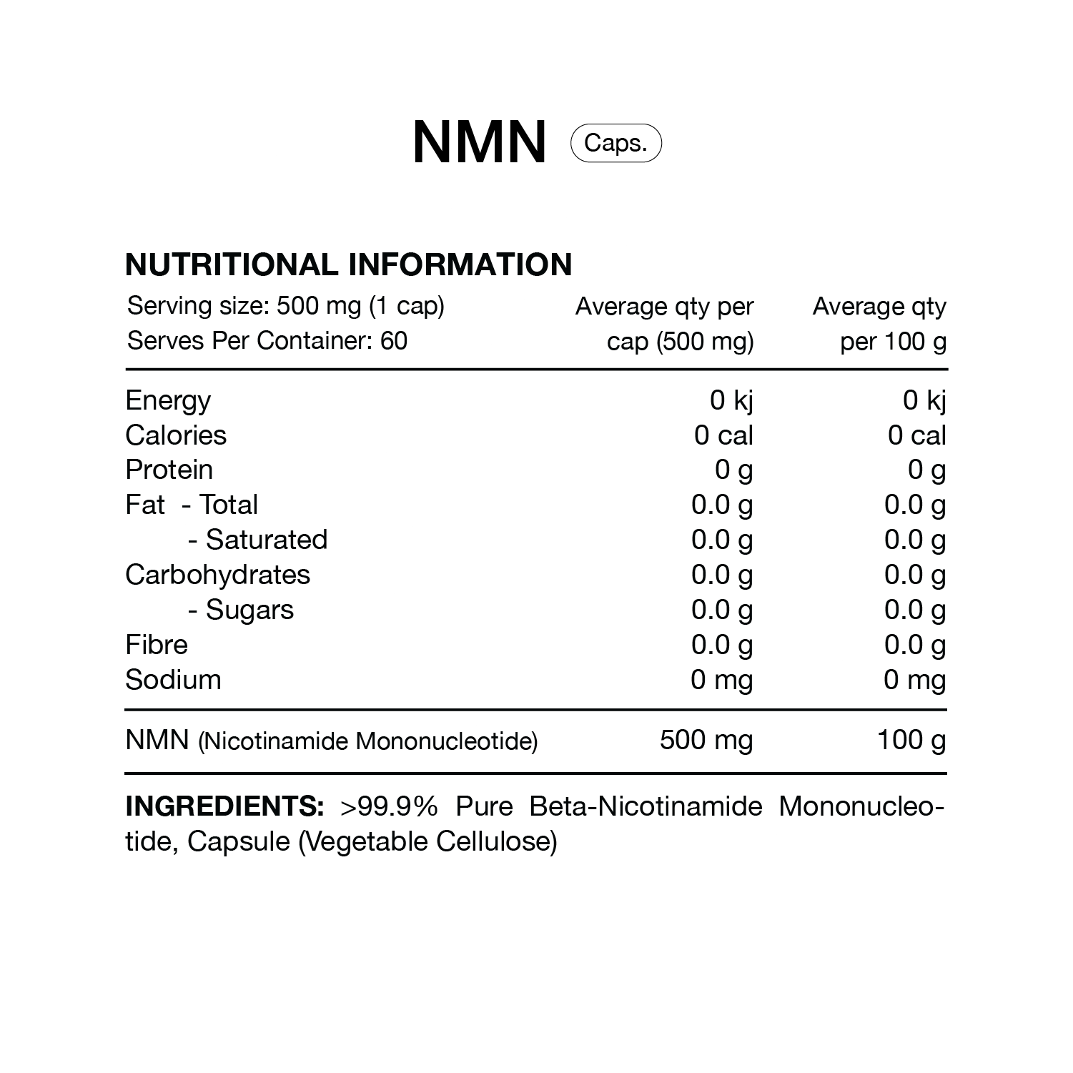 Switch Nutrition – NMN Capsules (60 Caps)