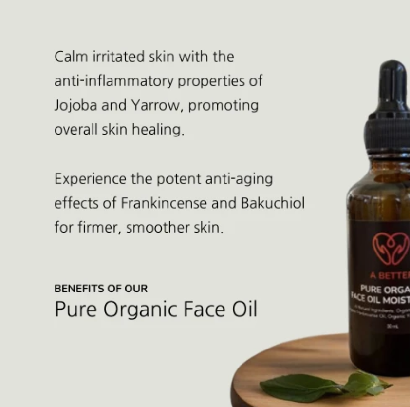 A Better – Pure Organic Face Oil Moisturiser (50mL)