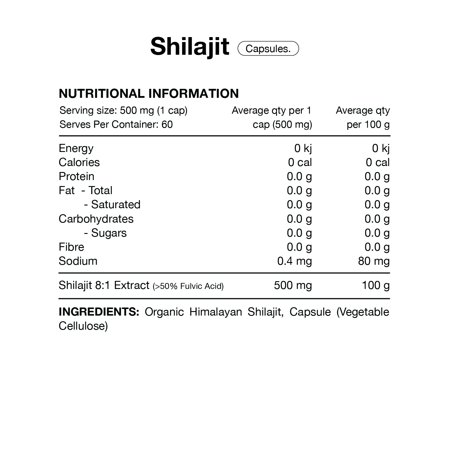 Switch Nutrition – Shilajit Capsules (60 Caps)
