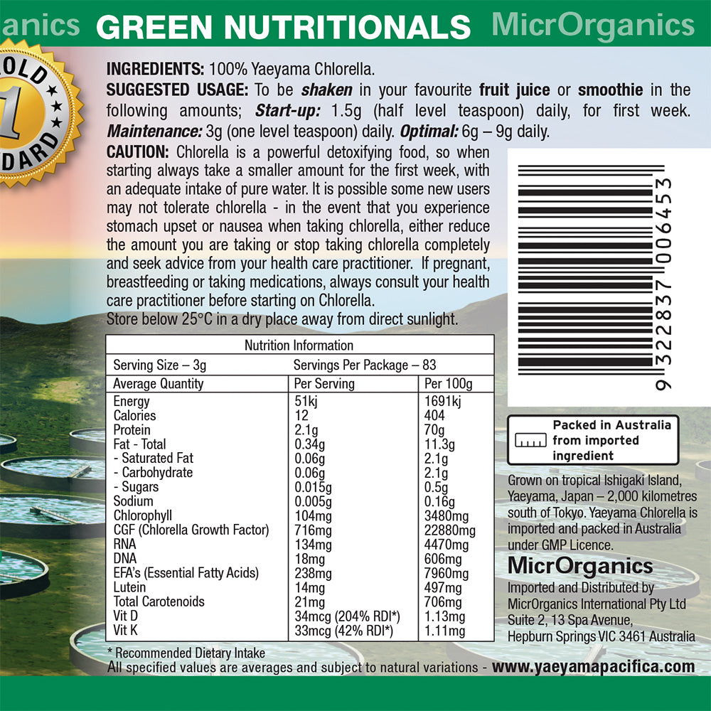 Yaeyama Pacifica Chlorella 250g powder